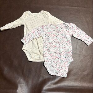 Carter's Floral and Paw Print Baby Onesies